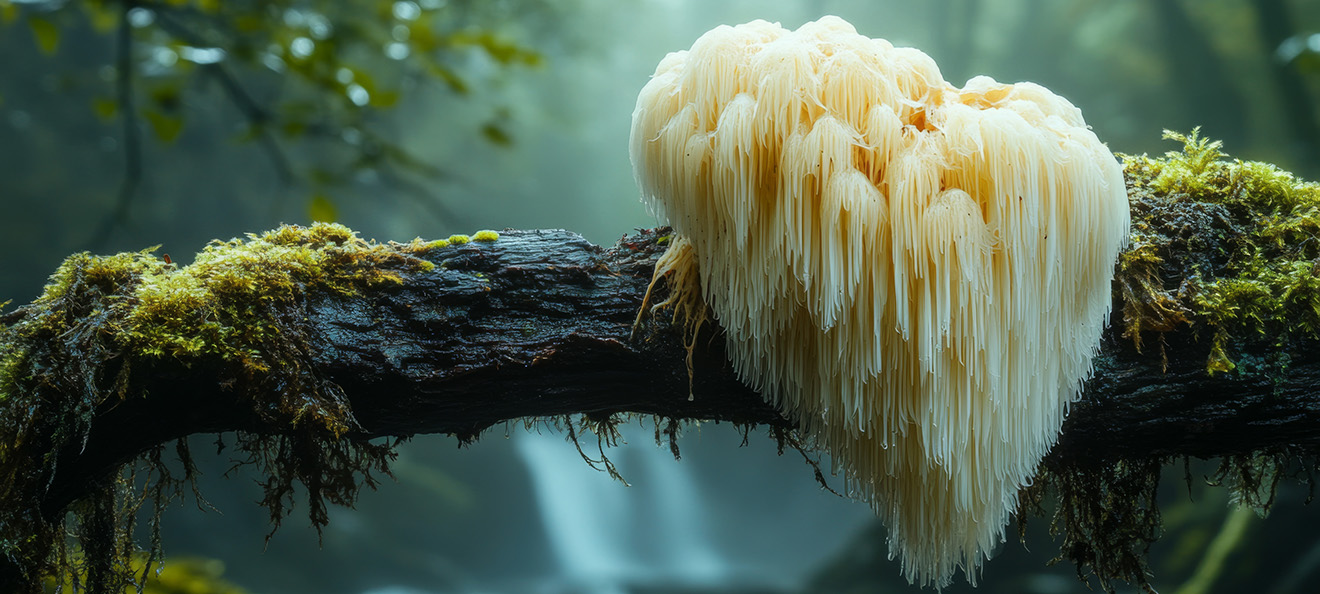 mushrooms-lions-mane-mossy-log-forest-1320x587